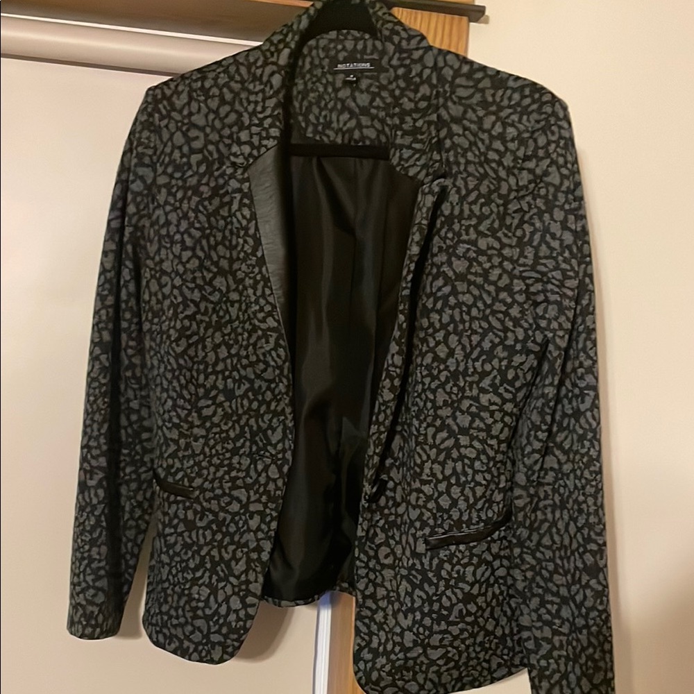 Black Animal Print Women's Blazer